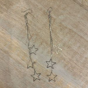 Silver star earrings